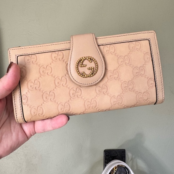 Gucci GG Stud Long Wallet Cream w/ Gold Hardware - Picture 1 of 10